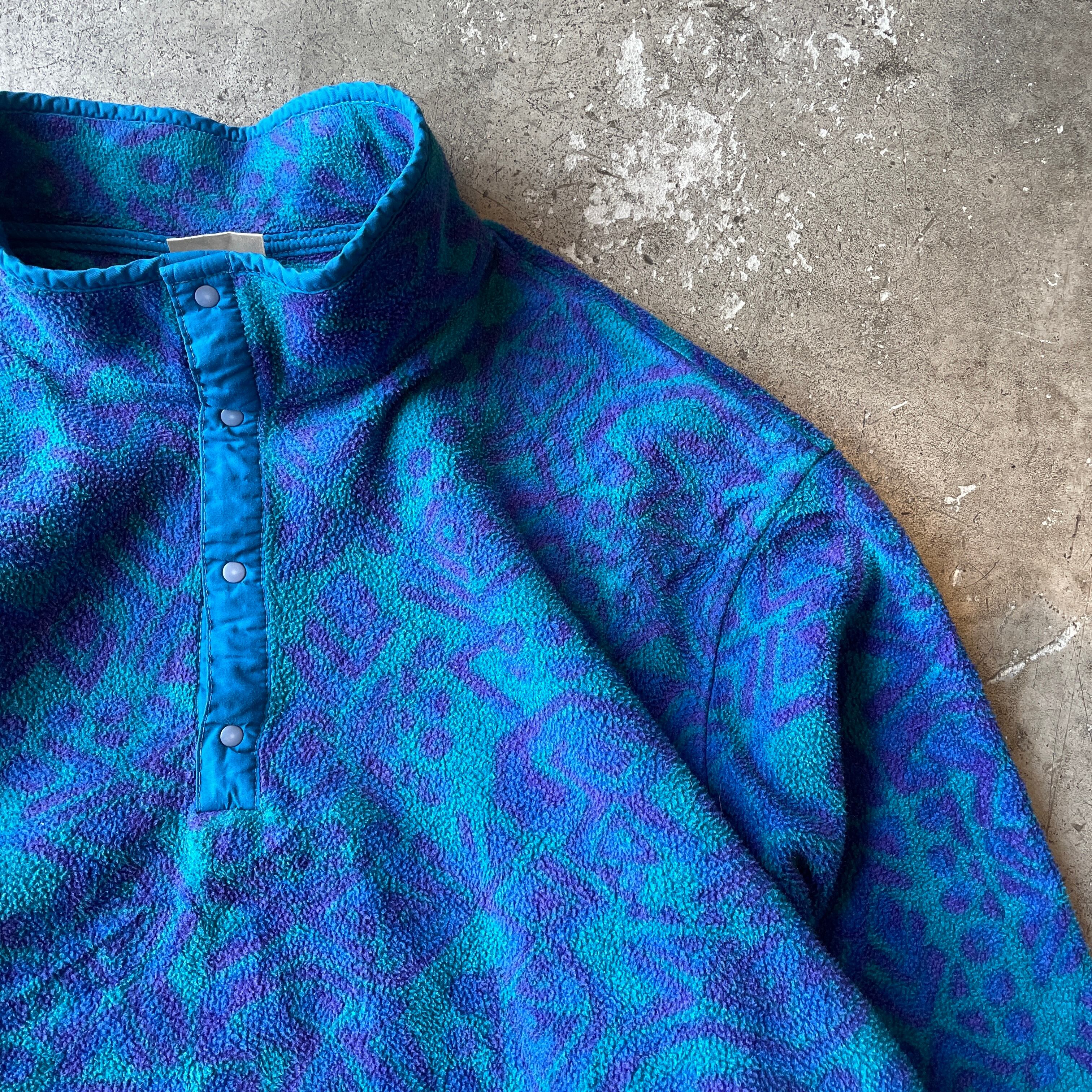 90s L.L.Bean 総柄フリーススナップT プルオーバー | used clothing