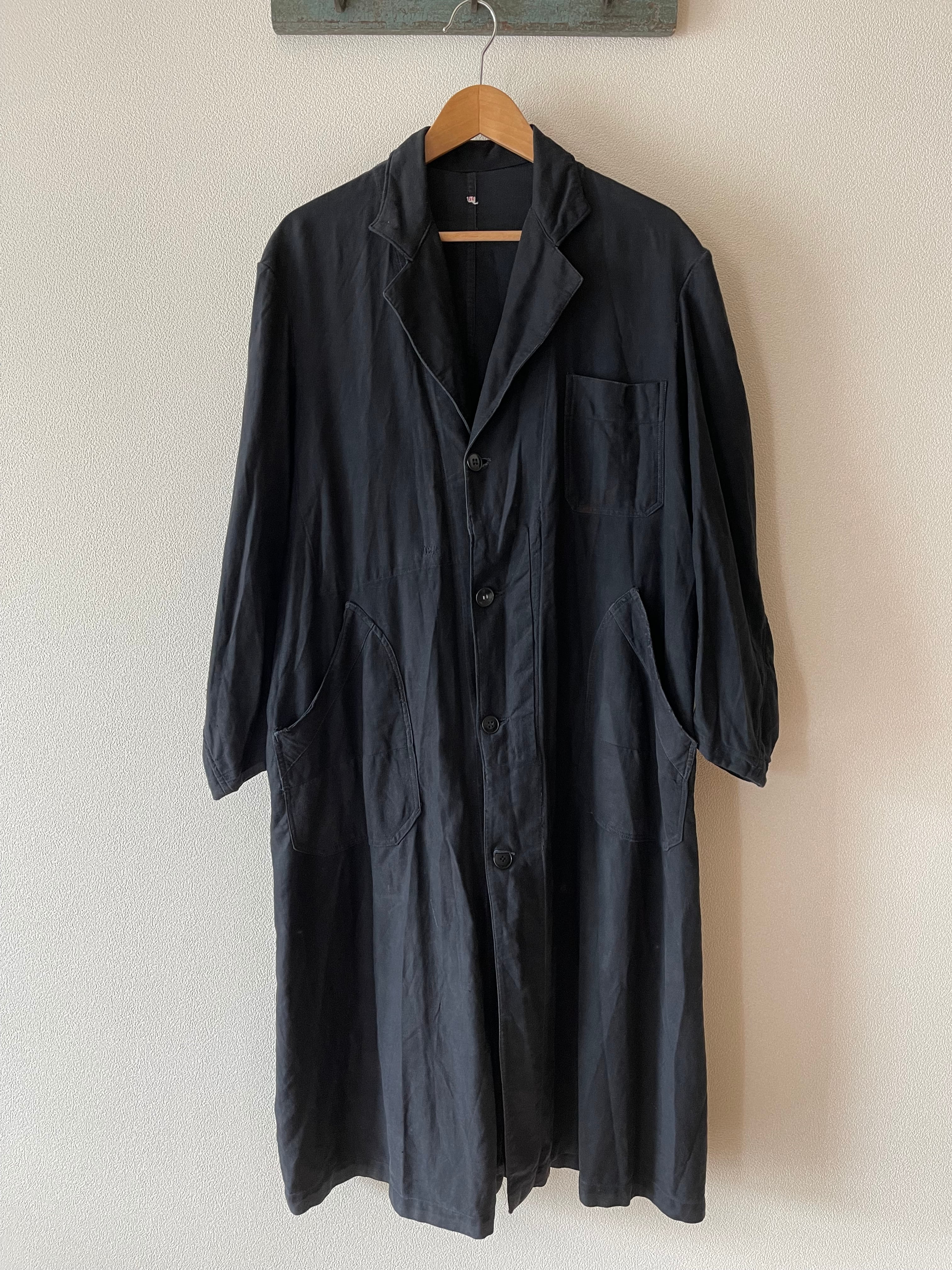 1940s French Black light Moleskin Work Coat
