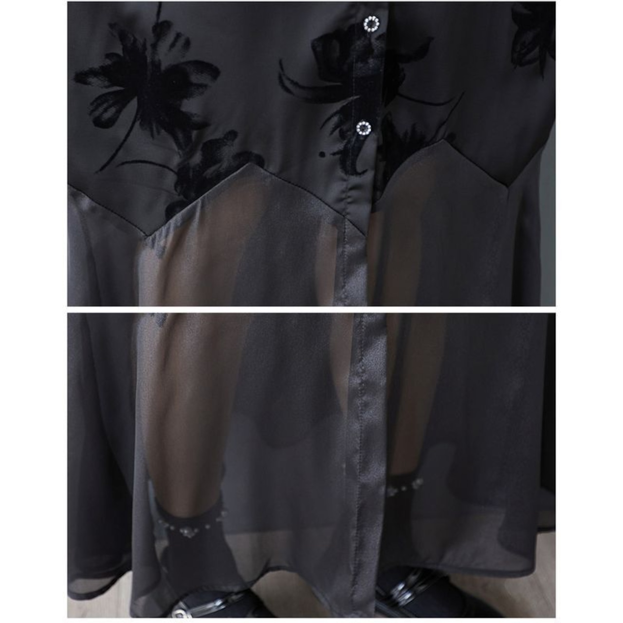 エレガントシアー 百合柄 ワンピース  30143