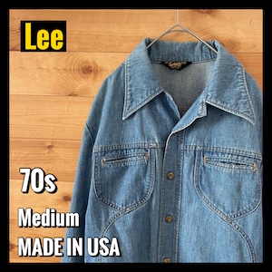 【Lee】70s USA製 黒タグ デニムジャケット gジャン リー ヴィンテージ ビンテージ Mサイズ us古着