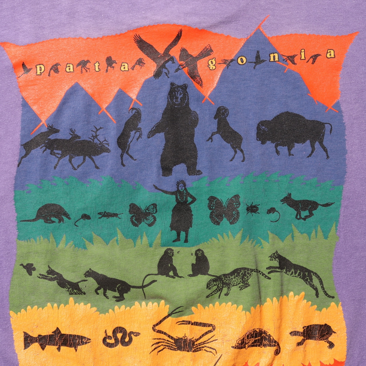 美品 M 絶滅危惧種 Patagonia 紫 USA パタゴニア Tシャツ アニマル柄 パープル ベネフィシャル