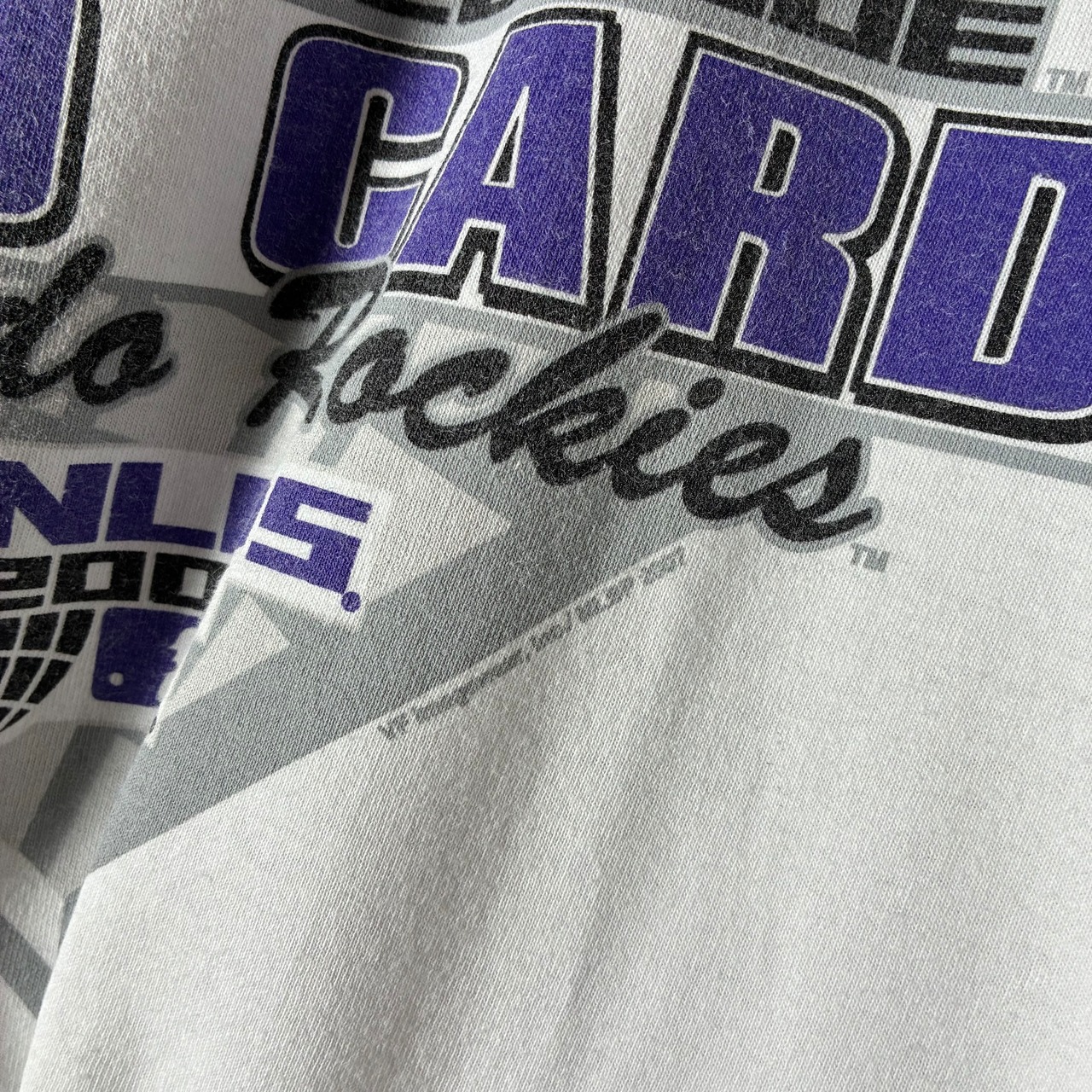 00s anvil MLB ロッキーズ　優勝記念リンガーTシャツ　白黒