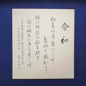 「令和の典拠」B｜書道家直筆のグラデーション大色紙作品