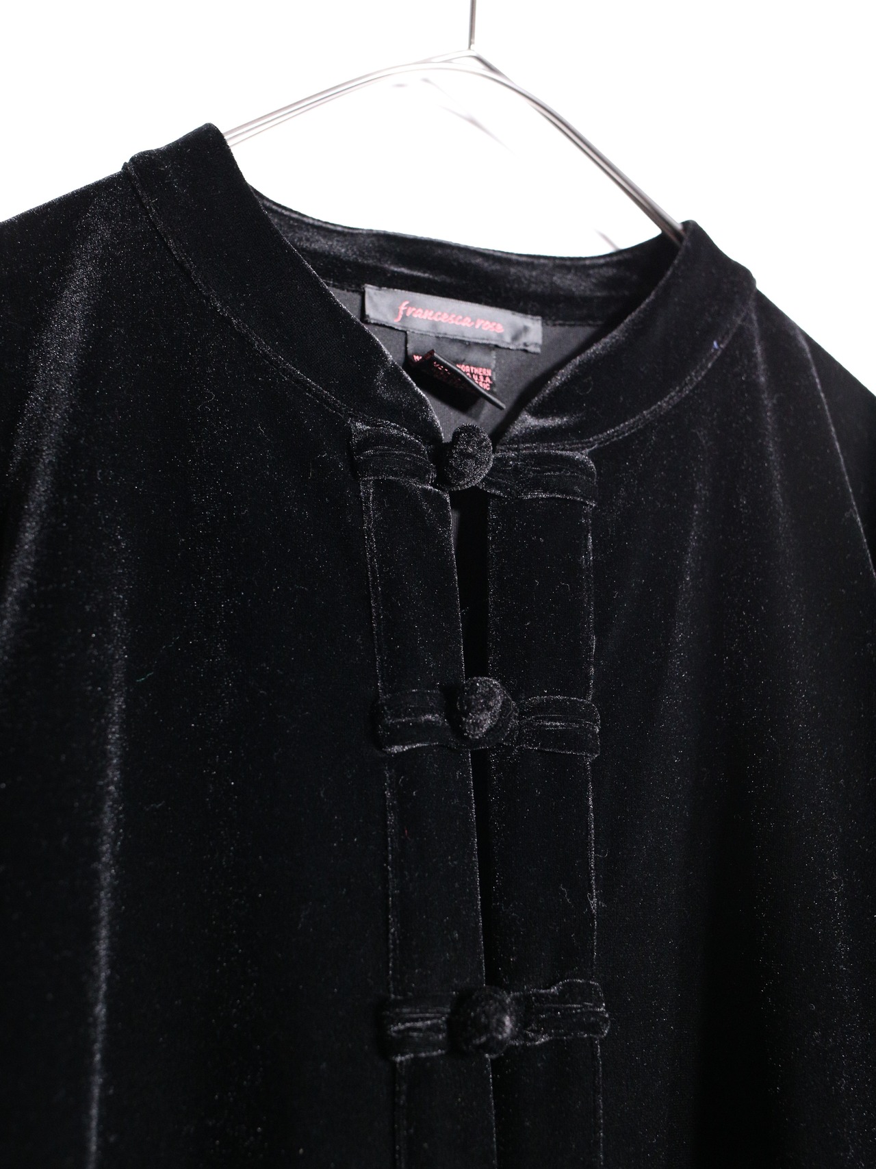 black one tone velours china shirt - 8