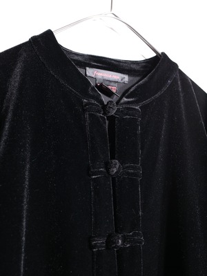 black one tone velours china shirt