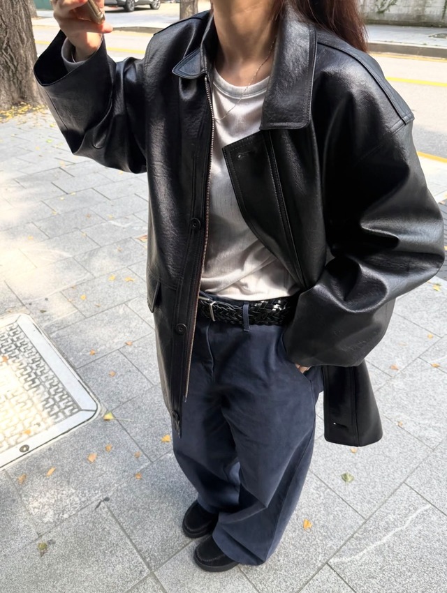 (予約) taffeta / Classic leather belt 2color