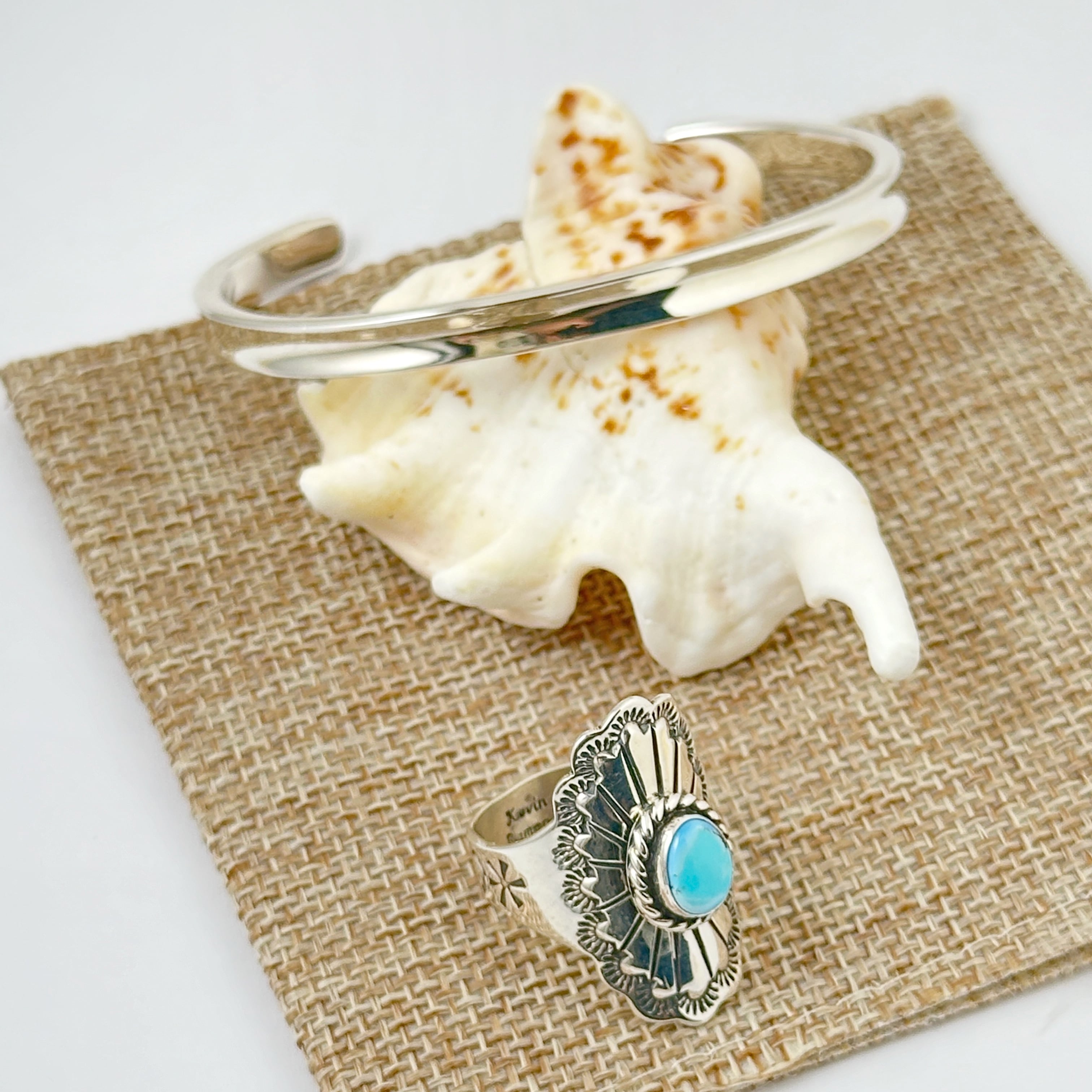 Indian Jewelry】ゴールデンヒル ターコイズ フリーサイズ リング 指輪