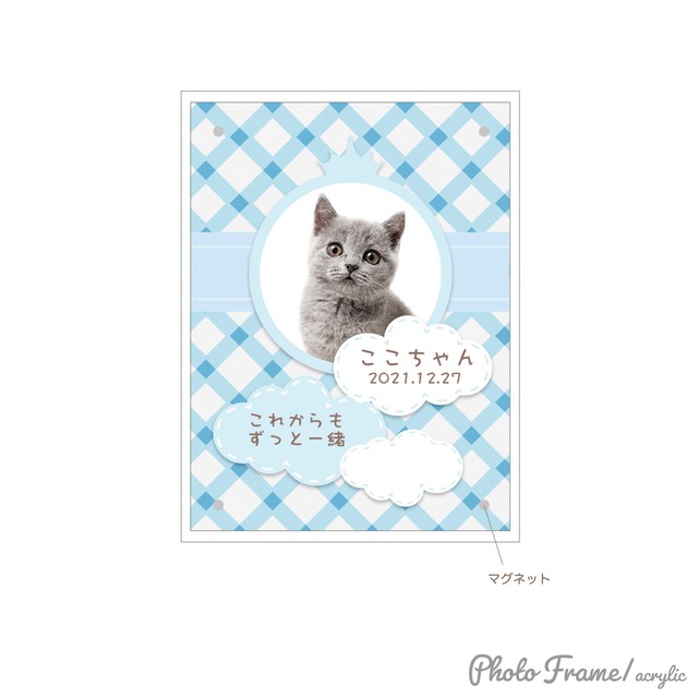 メモリアル アクリル写真立て 縦角／大