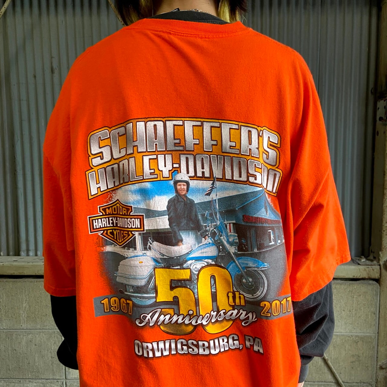 ビッグサイズ Harley-Davidson ハーレーダビッドソン バックプリント T