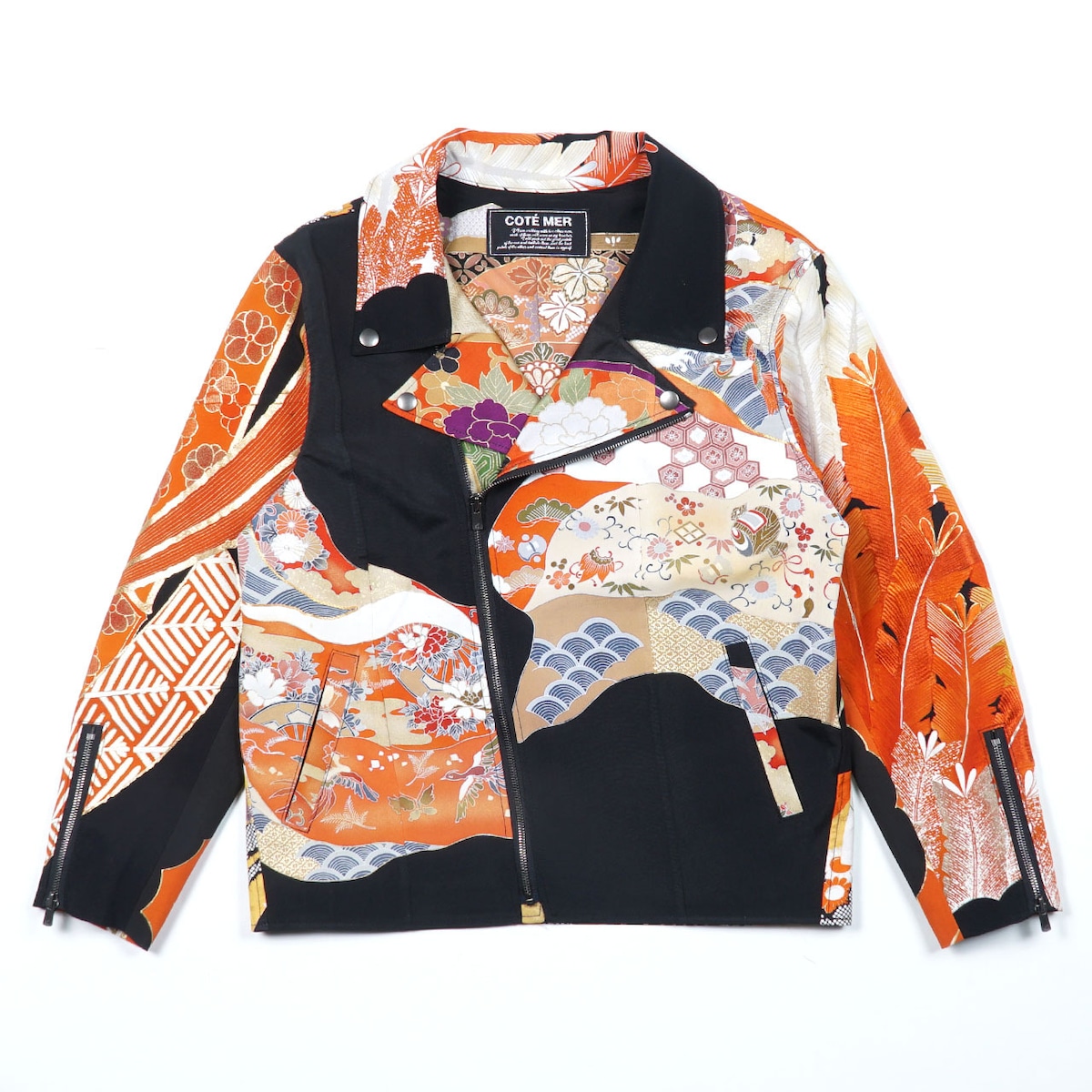 RJK-M0011】再構築リメイク着物ライダースジャケット KIMONO RIDERS 