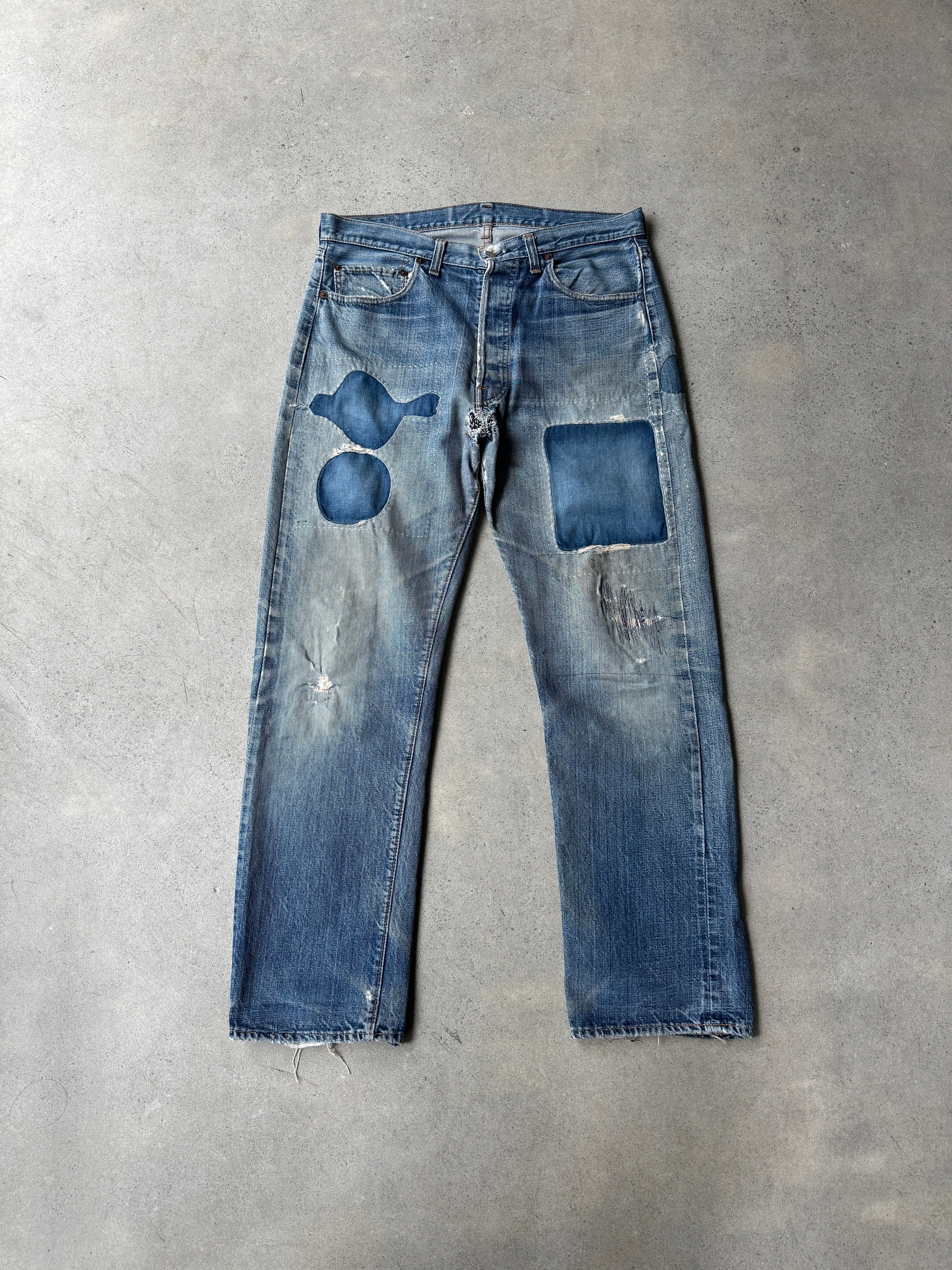 70's Vintage Levi's 501 66 Single Patchwork Denim Jeans | KLIPP