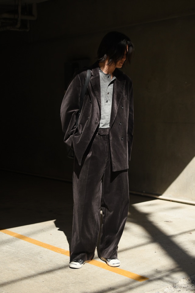 blurhms / Fade Velvet Two-tuck Slacks (FadeCharcoal)