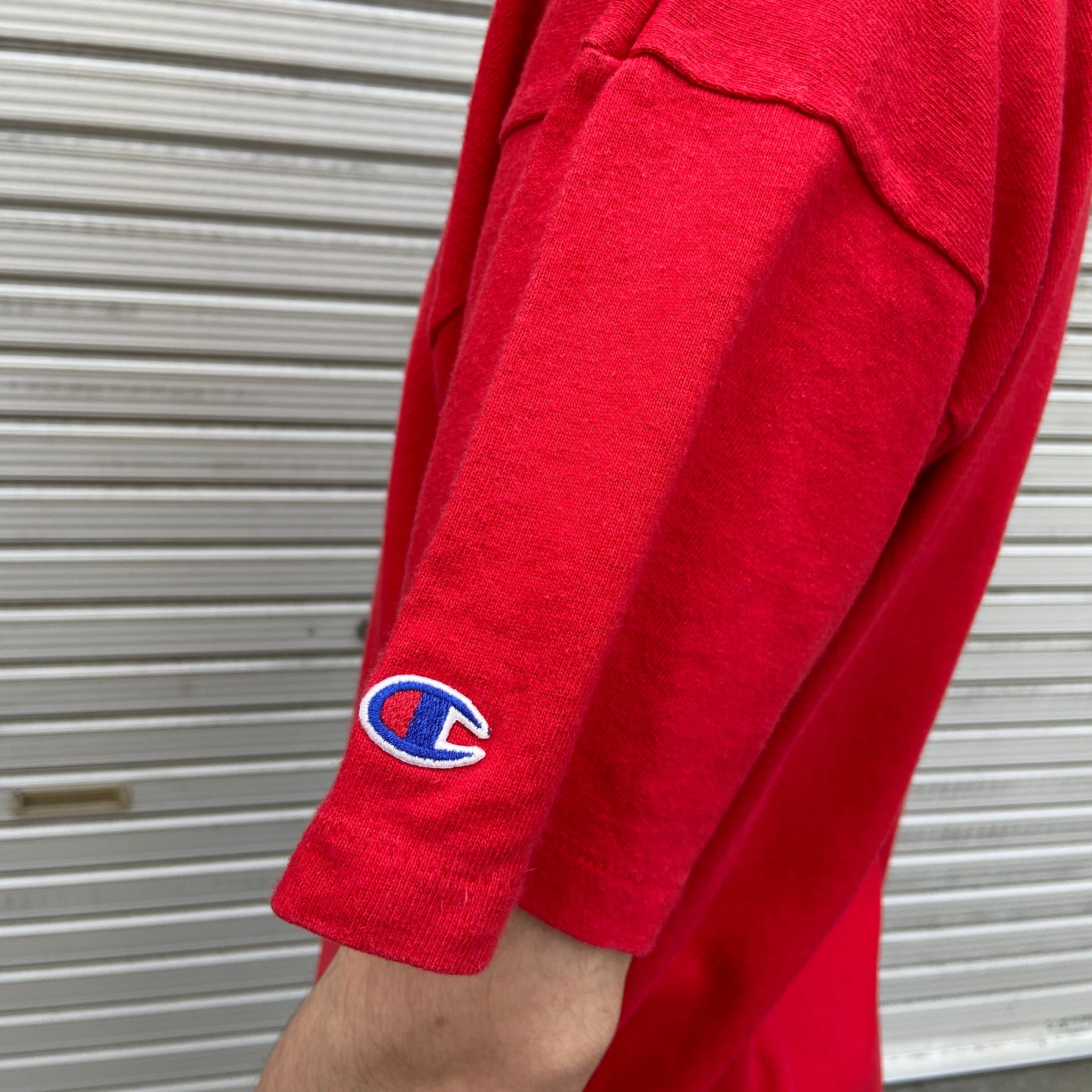 90s USA製 チャンピオン ラバープリントカレッジTシャツ 青タグ 90s USA製 チャンピオン ラバープリントカレッジTシャツ 青タグ