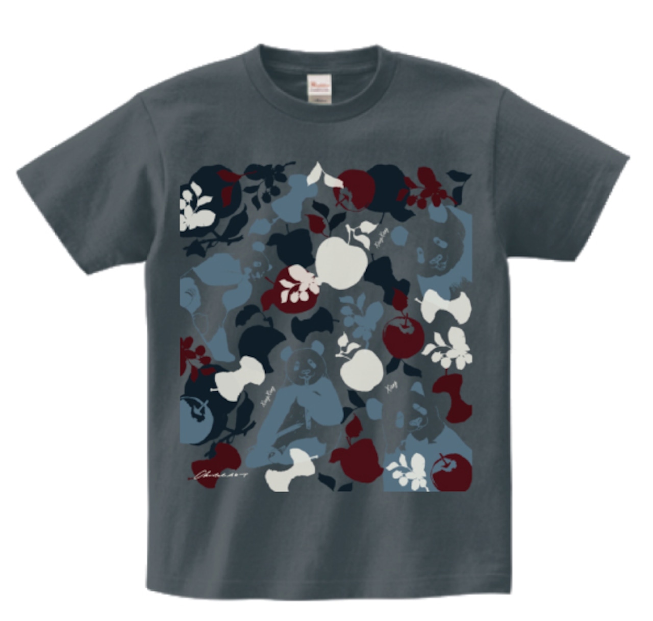 ◆受注生産◆2025AW◆「リンゴシルエットシャン柄」Tシャツ