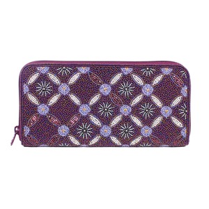 ビーズ刺繍長財布（#145 紫 破れ七宝柄）