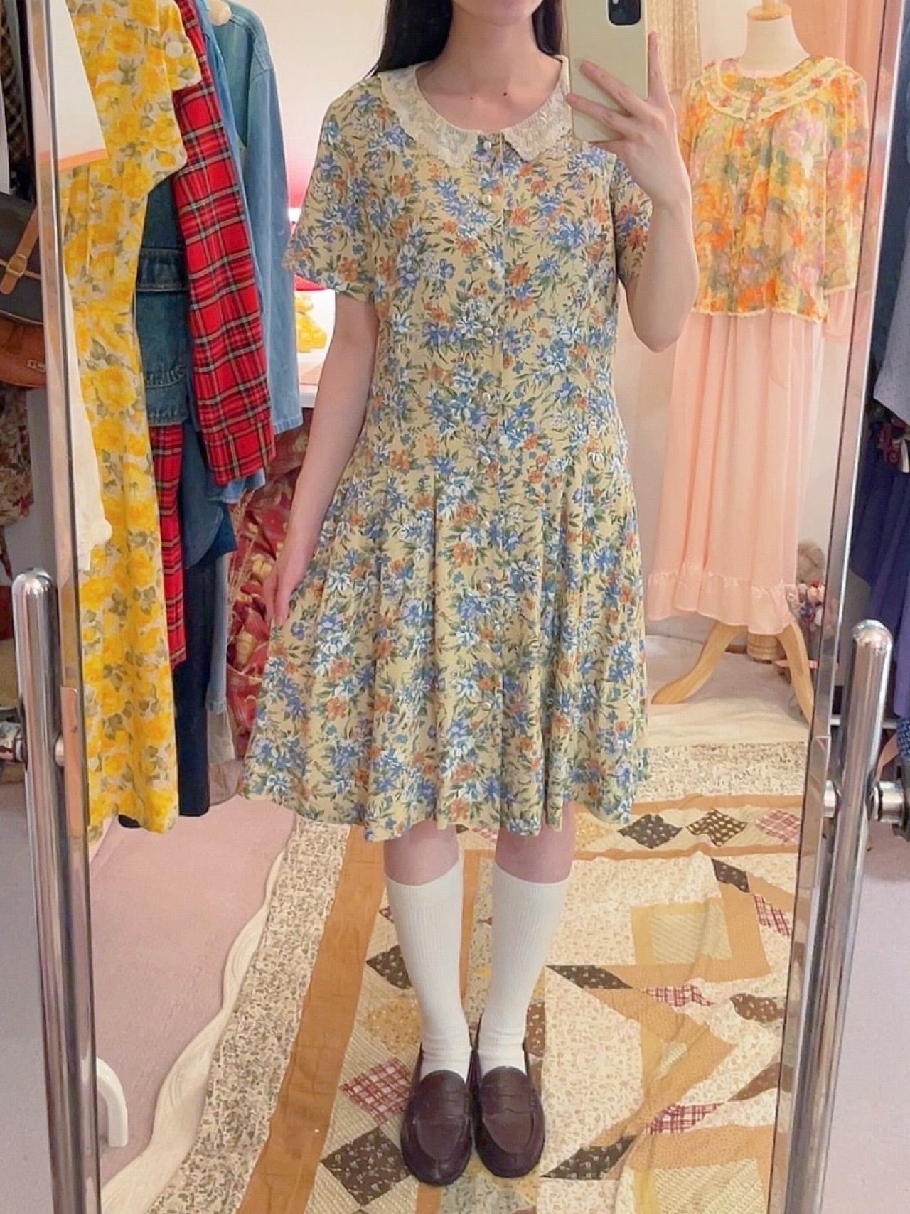 KEITH / lace collar flower one-piece