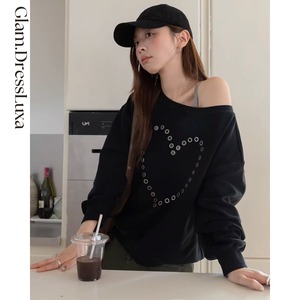 Heart Stud Sweat トップス/2color_T551