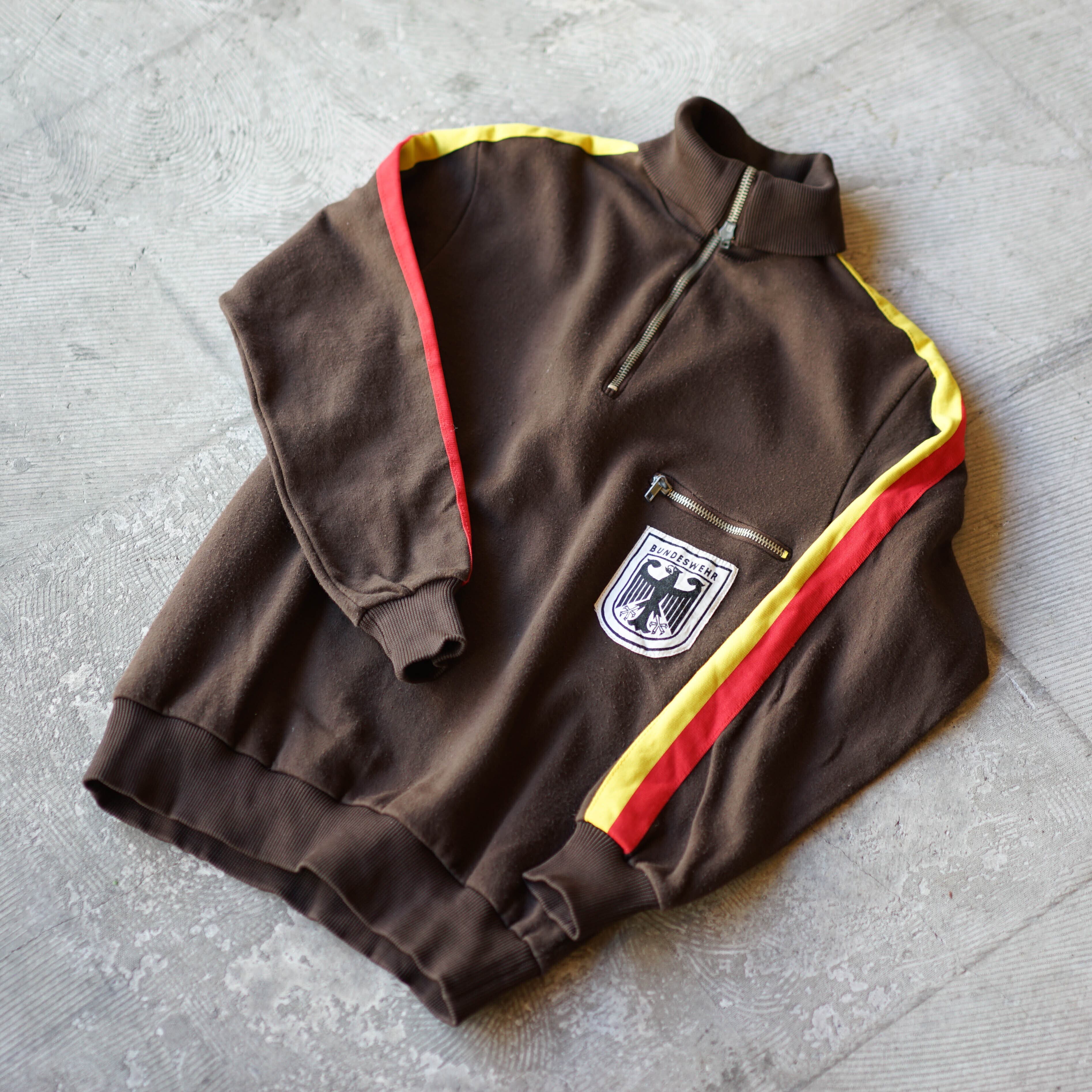 東ドイツ軍 トラック ジャケット ミリタリー ハーフジップ(ブラウン