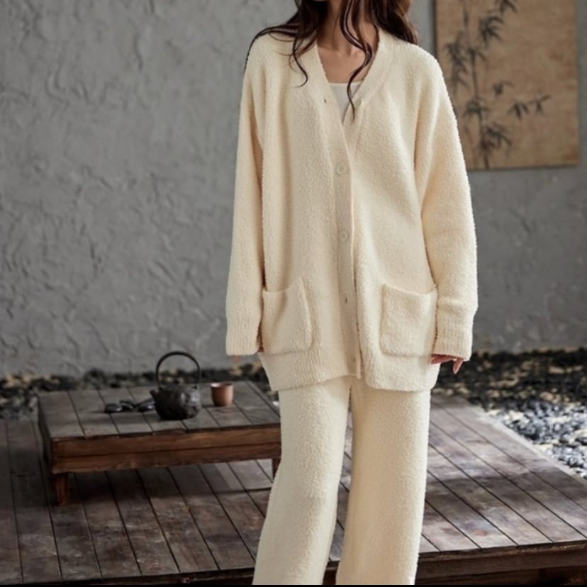 訳ありSALE【M-XL】half fleece simple design pajamas p1570