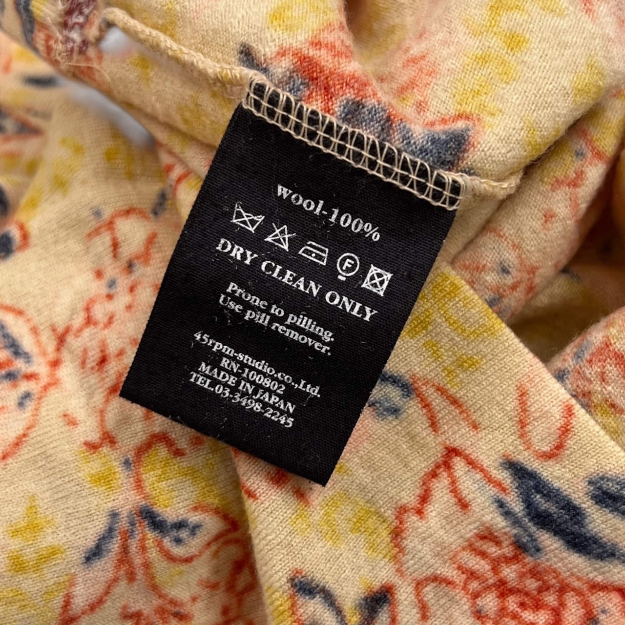 45RPM フォーティーファイブアールピーエム 花柄 総柄 Vネック 長袖シャツ カットソー /マルチ レディース