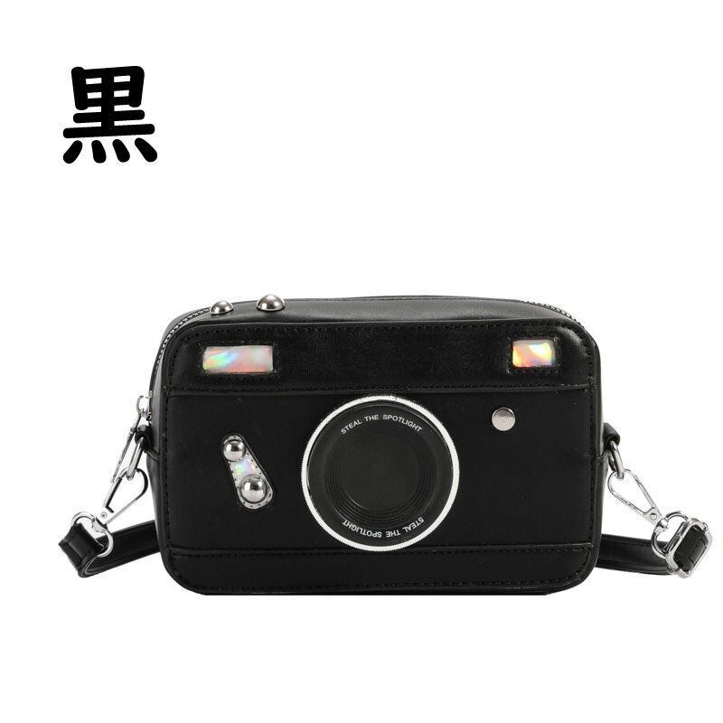 ショルダークロスボディバッグ カメラ型 青 黒 白 シルバー ゴールド