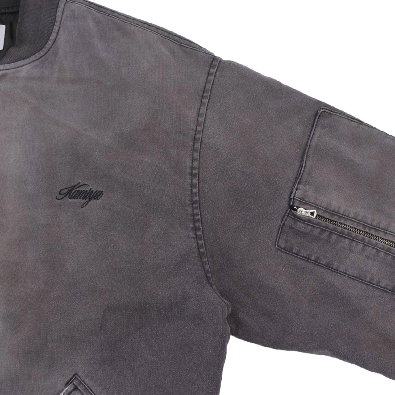 【KAMIYA】Embroidered Heavy Sun-Faded Flight Jacke - 7