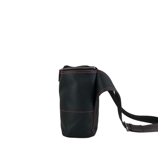 PRADA プラダ ショルダーバッグ ブラック ステッチ レザー ウエストバッグ スリングバッグ vintage ヴィンテージ オールド wg4cn6