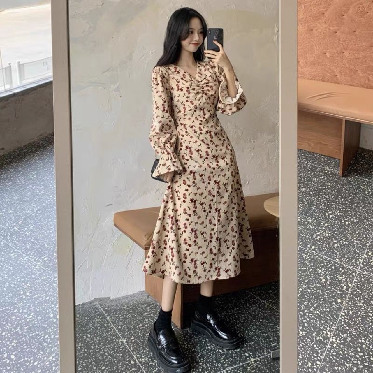 小花柄ワンピース_157952