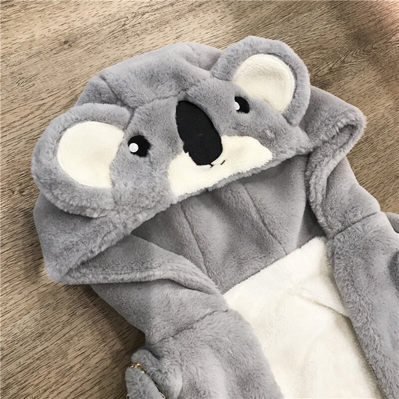 ひよこ コアラ セットアップ グレー 萌量不足シリーズ】☆超可愛いアウター☆ ジャケット コアラ 厚て 防寒