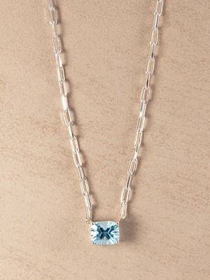 Blue Topaz Concave Necklace