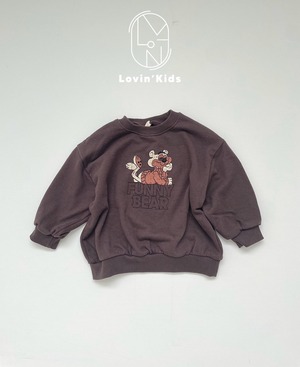 【Lovin'】ファニーベアスウェット ブラウン 110~130cm