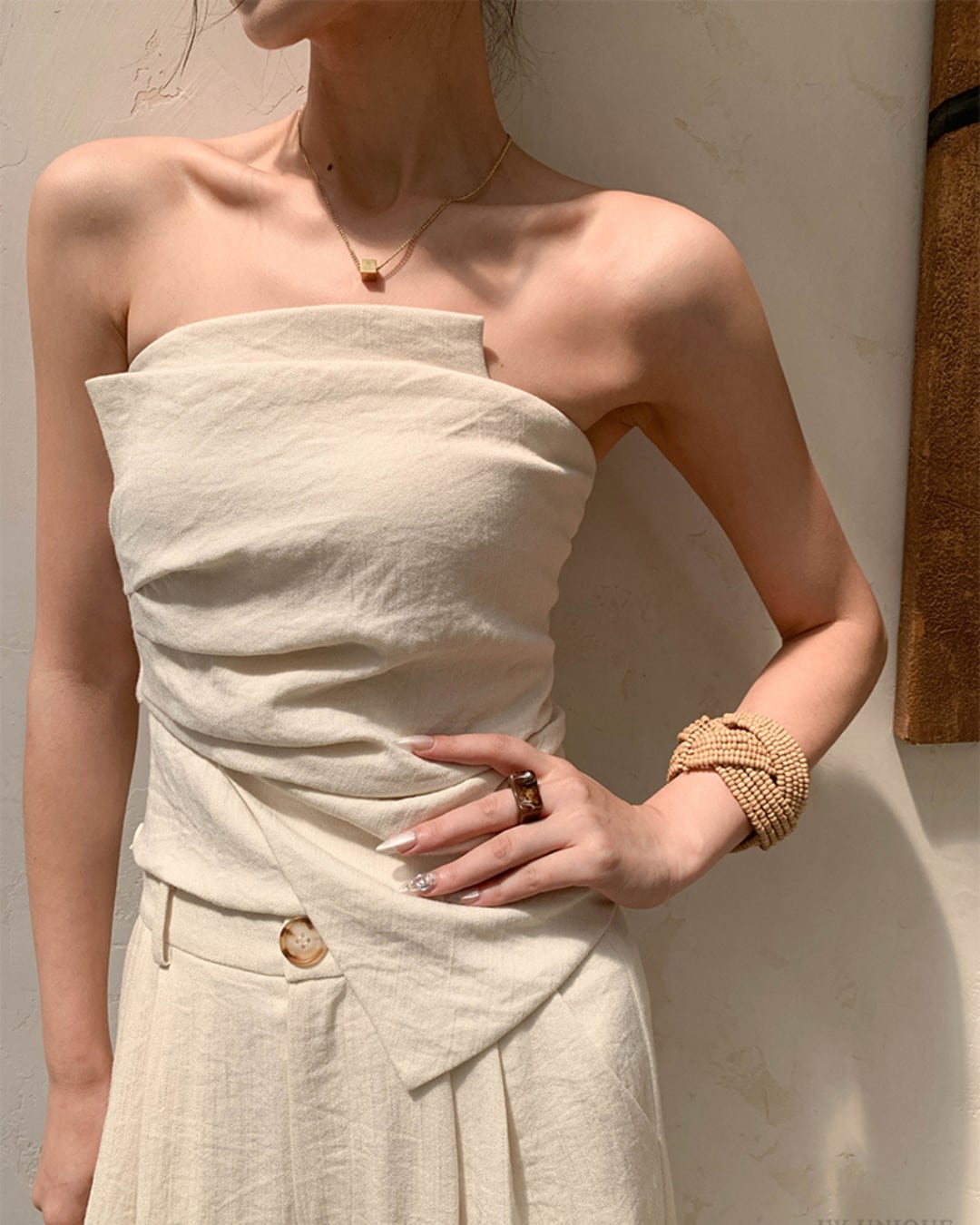 タックトップス×ワイドパンツセットアップ S25189