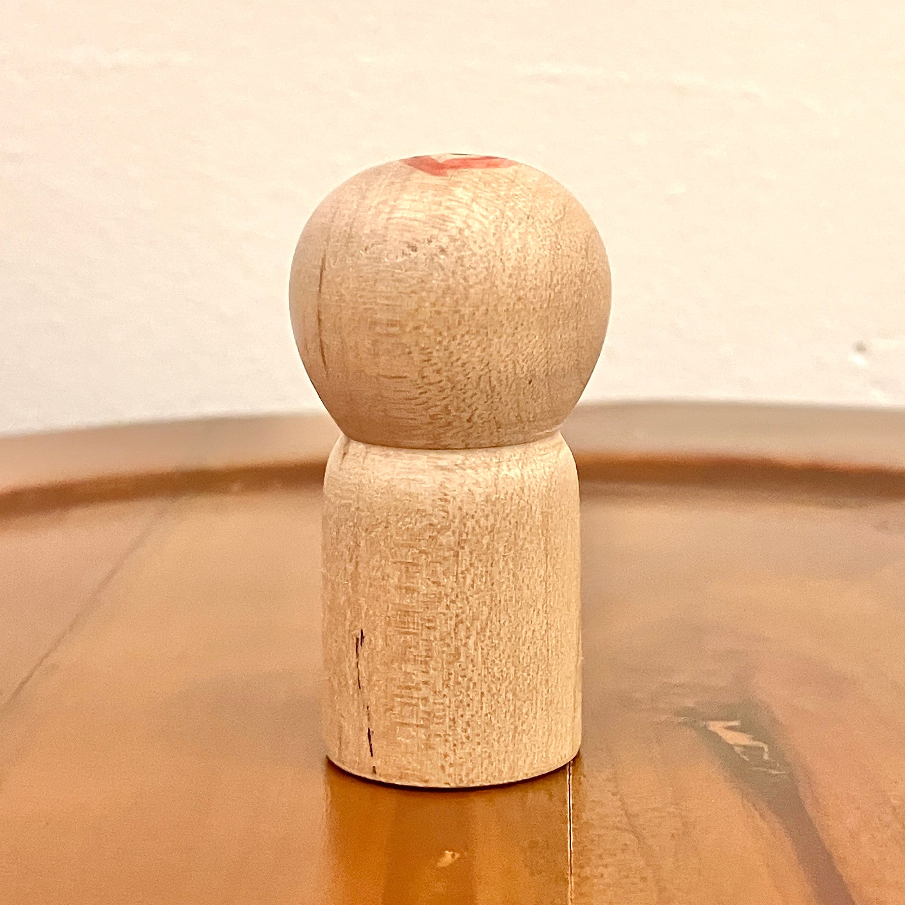 菅原修工人：鳴子系 本庄こけし】1.7寸 こけし 絣：5cm N4OS-29