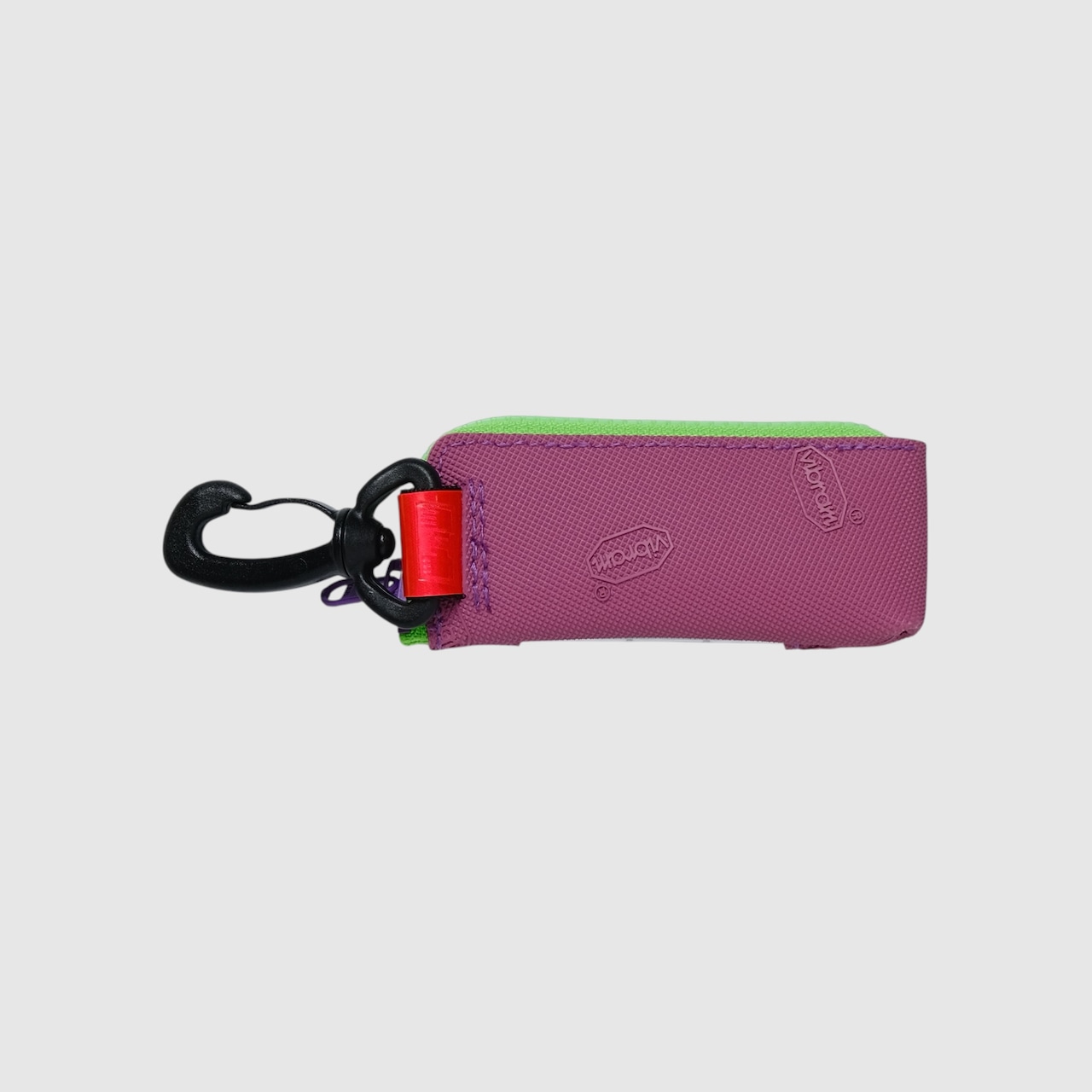 vibram light case (lavender×clear) with green glowing zip