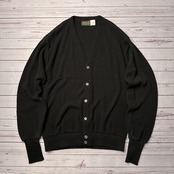 80s　USA製　OAKTON　アクリルカーディガン　無地　Lサイズ　黒  古着