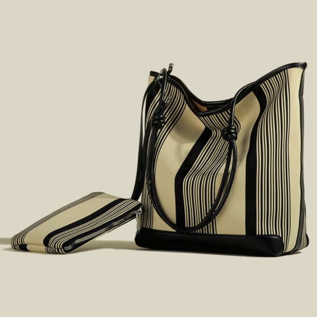 random stripe tote bag　L0493