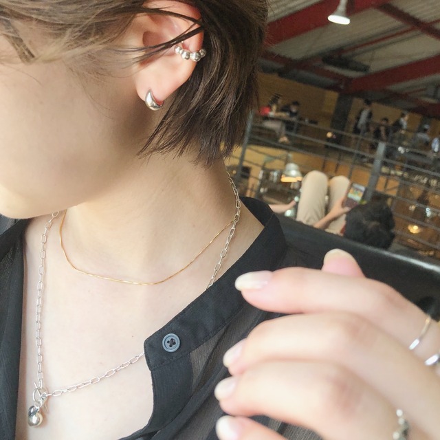 silver925 1㎜ simple necklace【35㎝】
