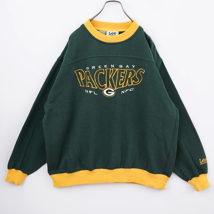 90s NFL Lee グリーンベイパッカーズ 刺繍ロゴスウェット 緑