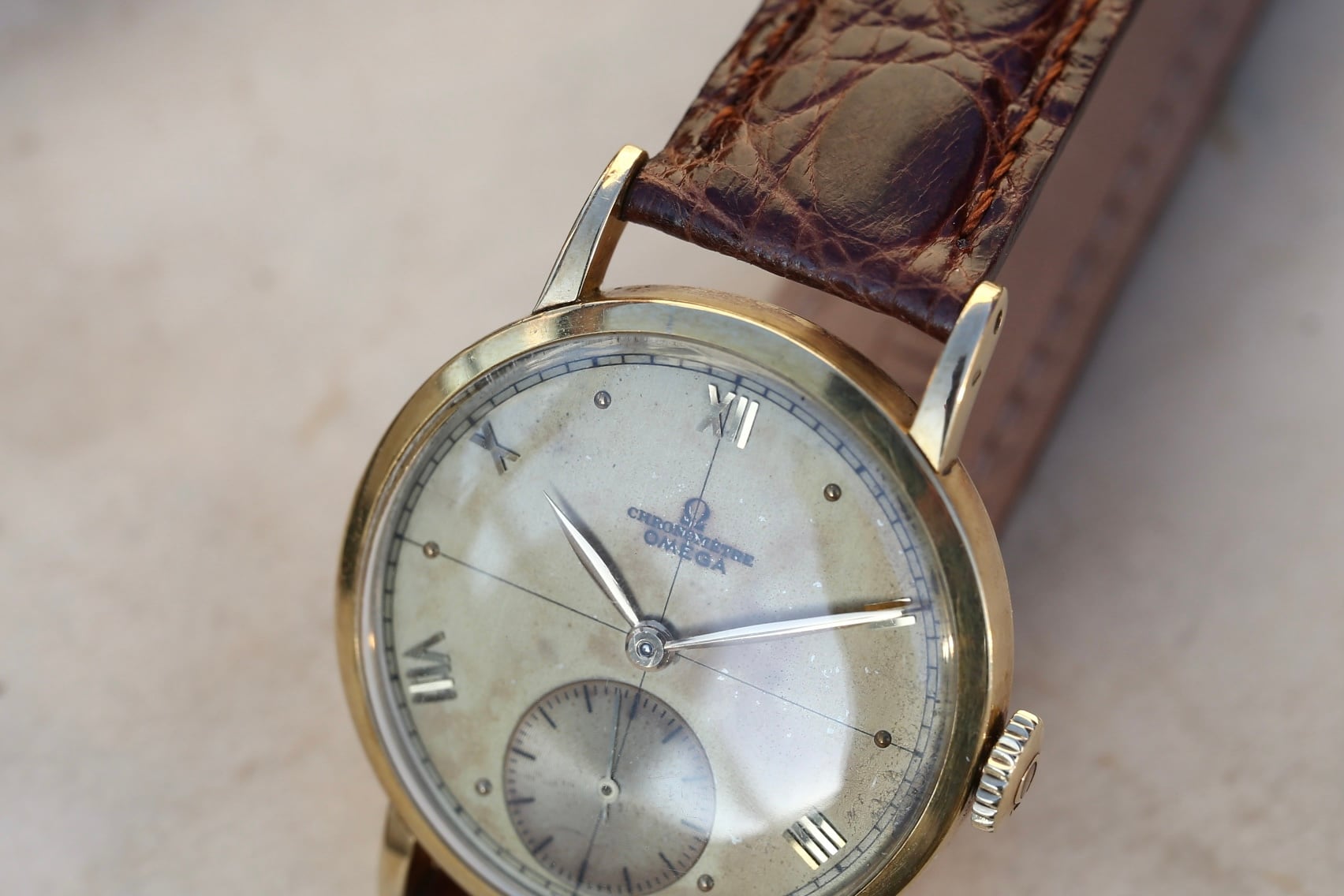 OMEGA】 1949年製 オメガ クロノメーターエイジングダイヤル 偶数飛び