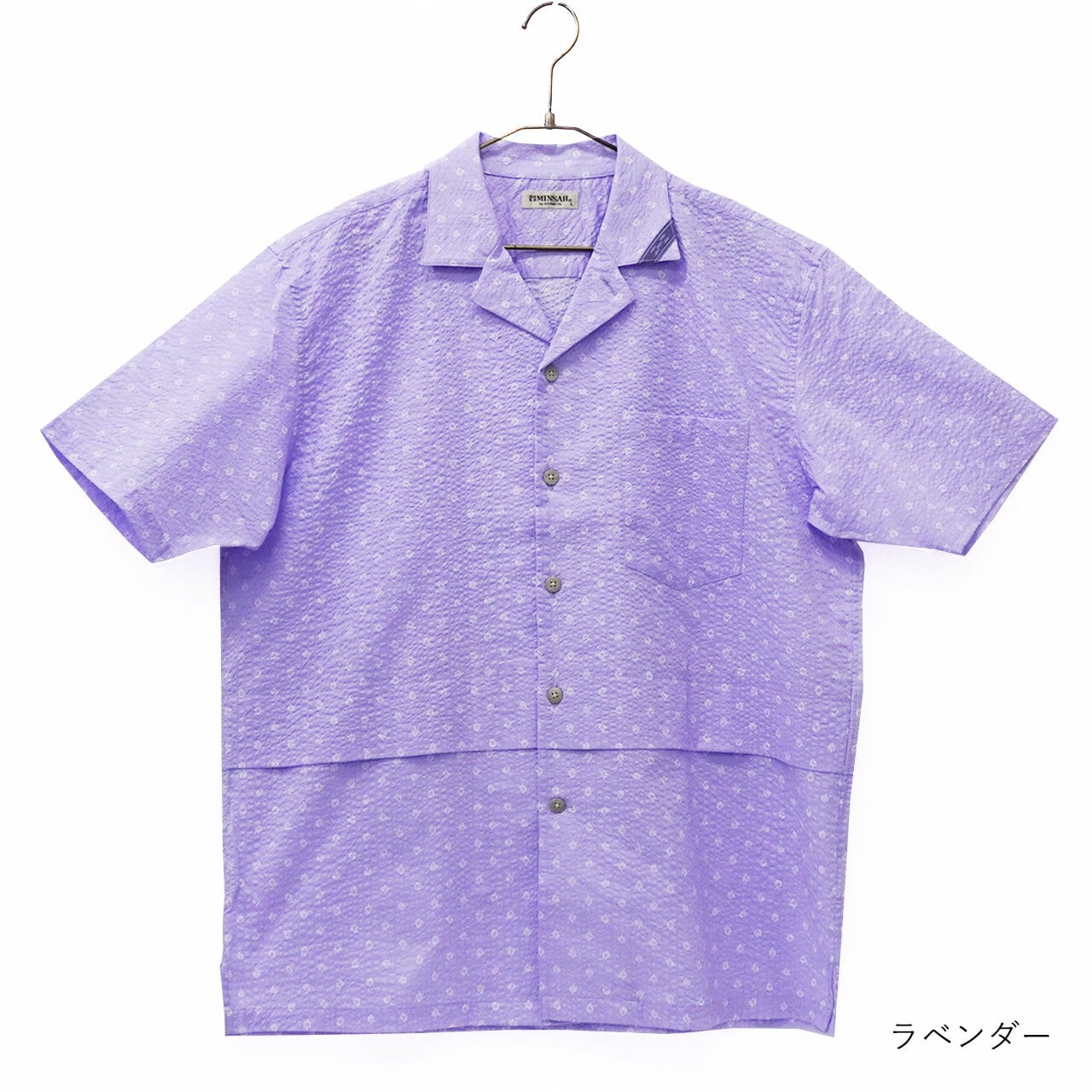 ミラクルウェーブプリント オープンシャツ 半袖 [MINSAH] メンズ