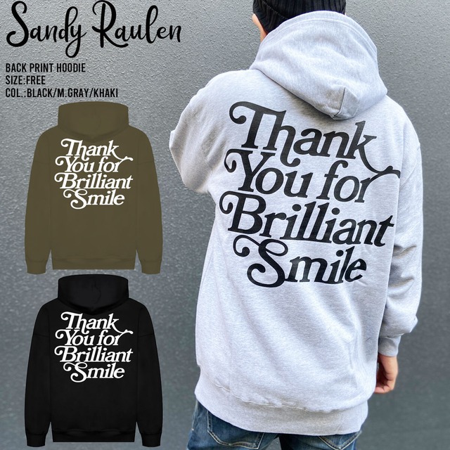 Sandy Raulen 男女兼用 ユニセックス  バックプリント パーカー UNISEX BACK PRINT HOODIE