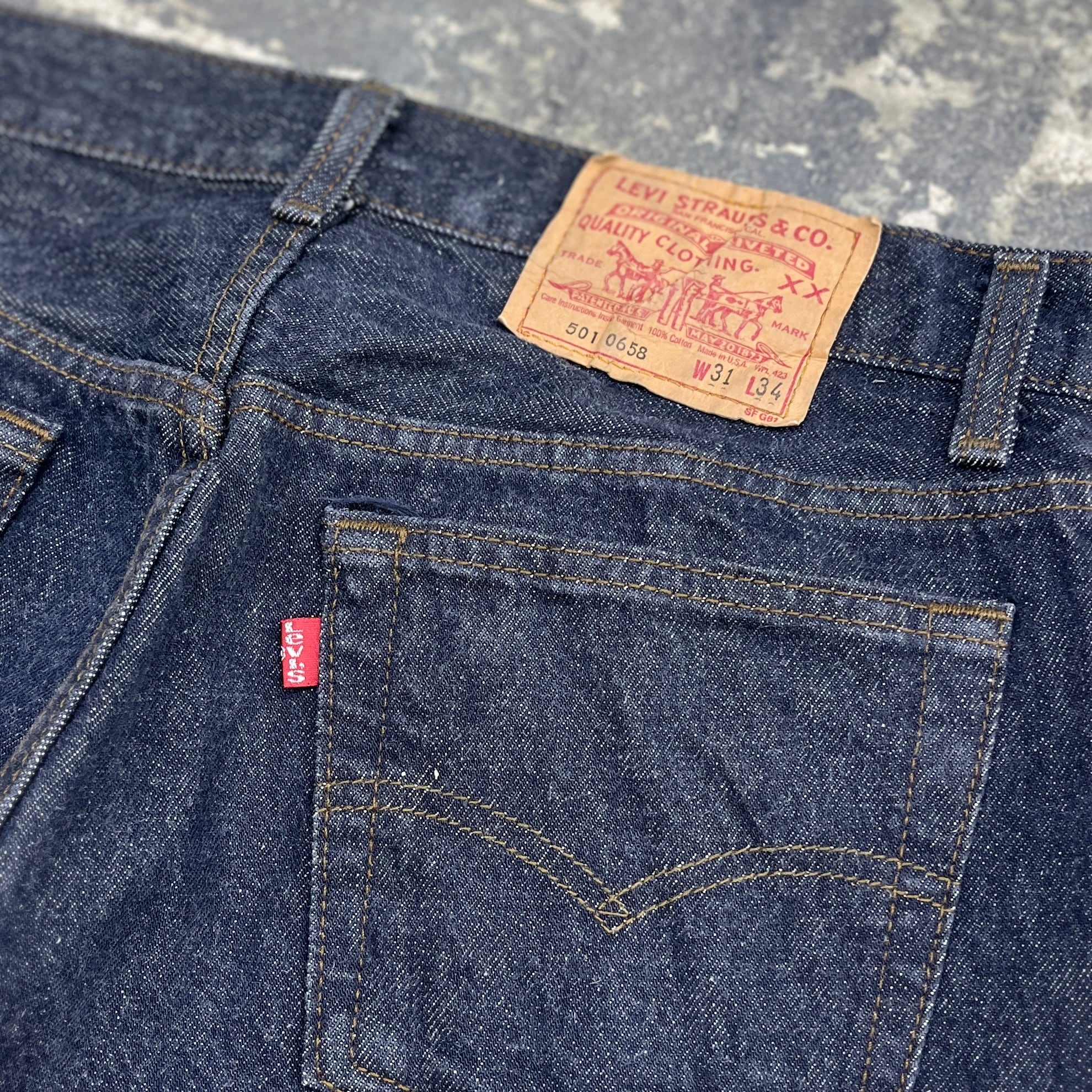 80年代 Levi's 501-0658 先染めブラック レングス30 古着 90s USA製 Levi's 501-0658 先染め ブラック デニム パンツ