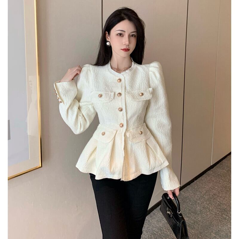 ウェストカーディガンジャケット オータムスタンダードトップス レトロ 秋物 ガールズファッション6729652545