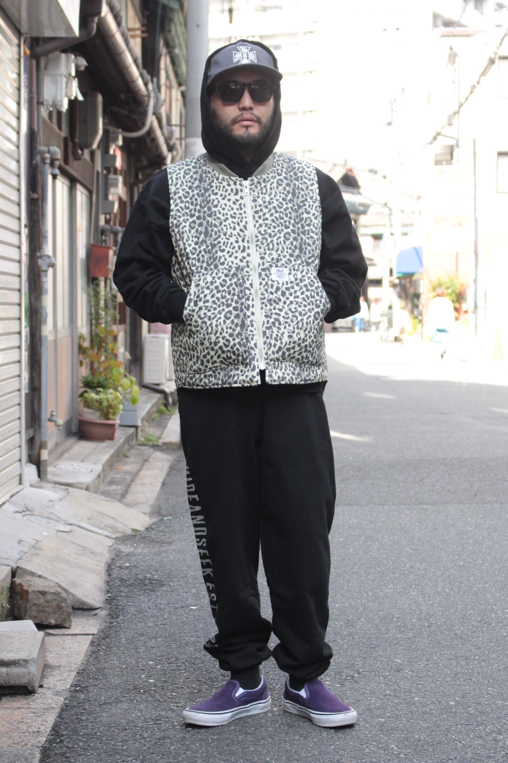 HIDE AND SEEK】Camo Zip Work Vest -PANTHER（ハイドアンドシーク
