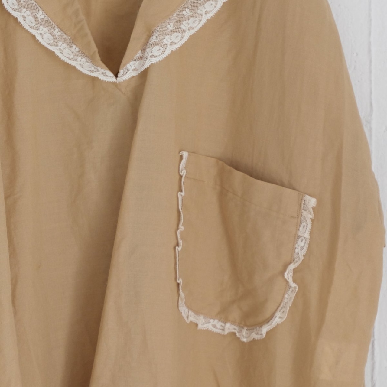 TOWAVASE(トワヴァーズ)Leavers blouse コットンリネン セーラーカラーブラウス/ beige