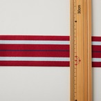 23-011-1m-ウエストマーク織りゴム-平ゴム-レッド×ライトグレー（１mカット商品）