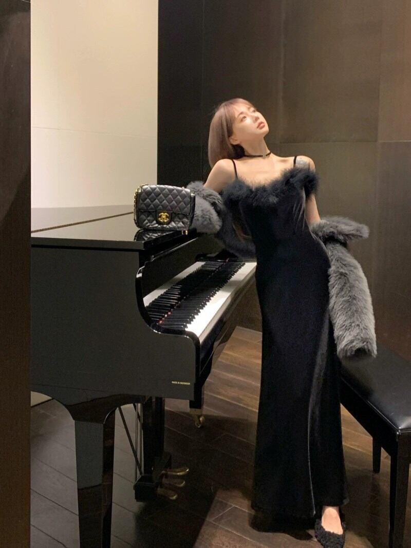 dress】フェイクファーキャミワンピース N2400 | nanastyle