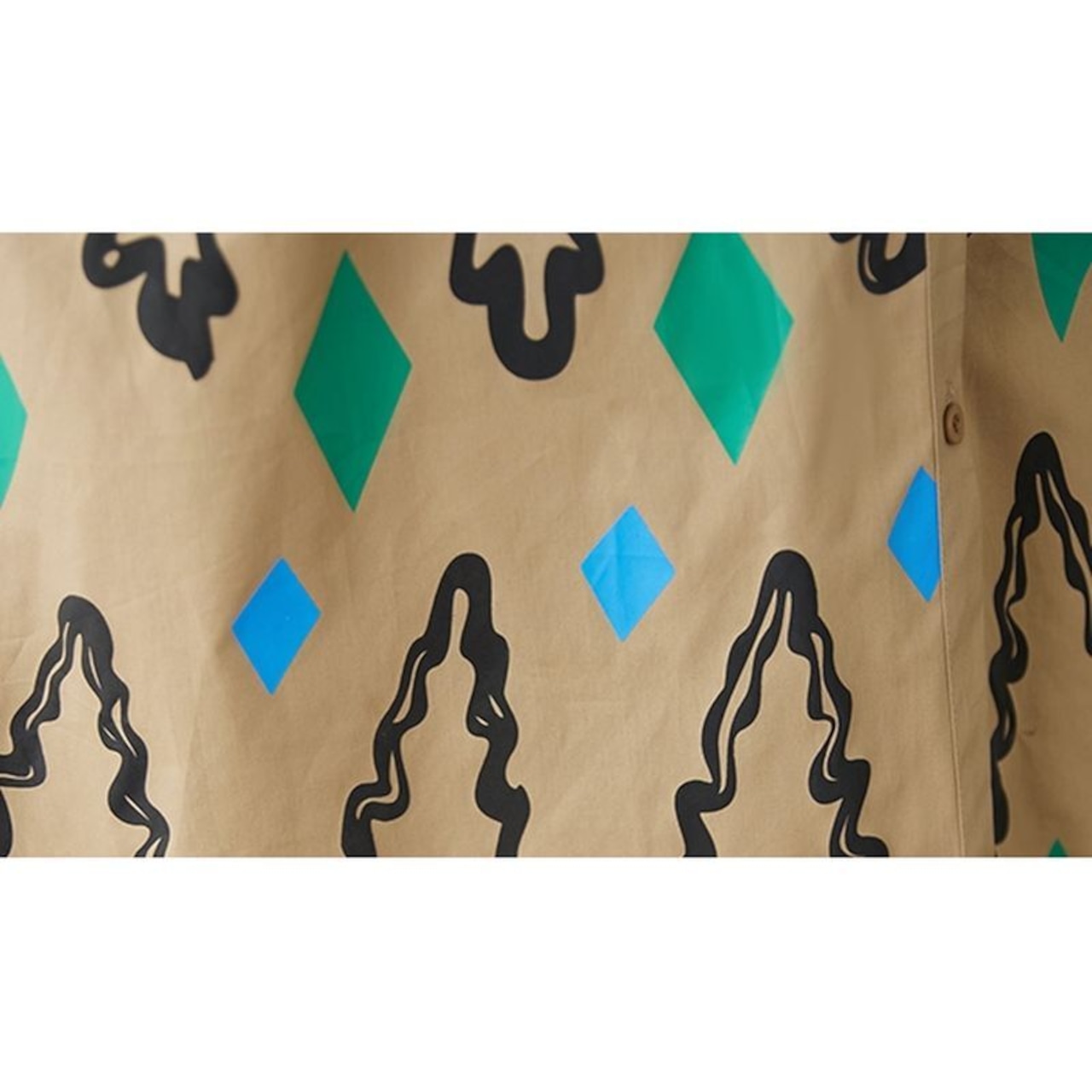 幾何柄 プリント シャツワンピース 00317