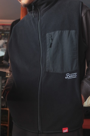 LOGO PATCH MICRO FLEECE VEST [BLACK]