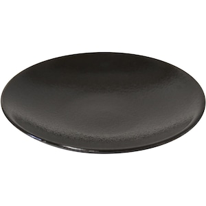 益子焼 つかもと窯 「伝統釉」 プレート 皿 ソーサー 約16cm ゆず肌黒釉 KKS-2